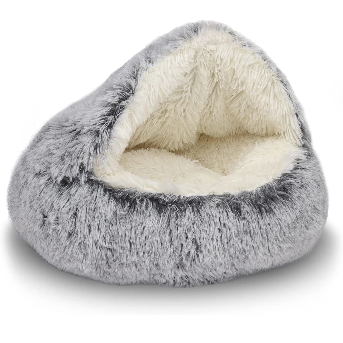 2-in-1 Plush Pet Bed – Covered Cat & Dog Nest for Cozy Sleeping