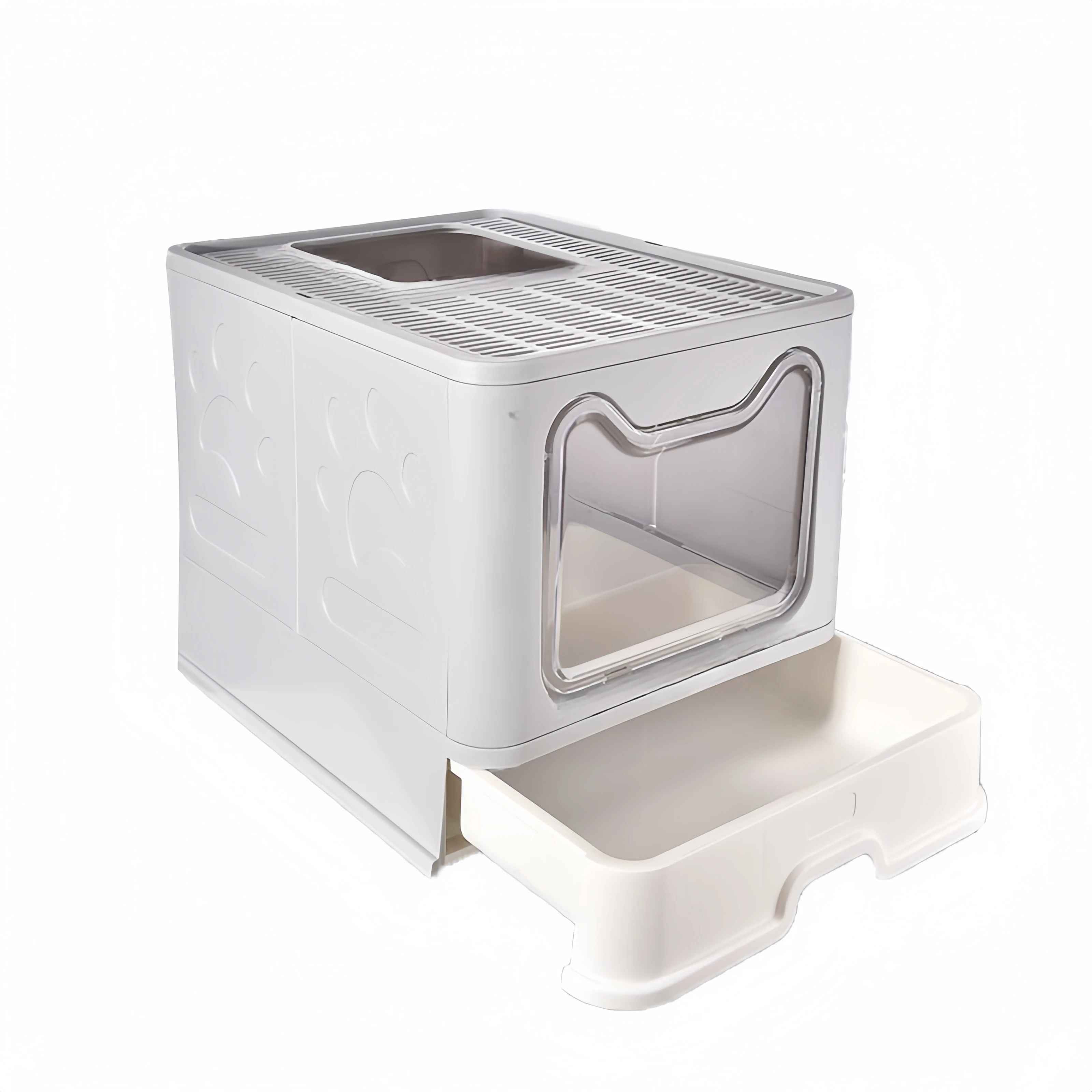 Foldable Cat Litter Box – Drawer Design with Scooper for Easy Cleaning