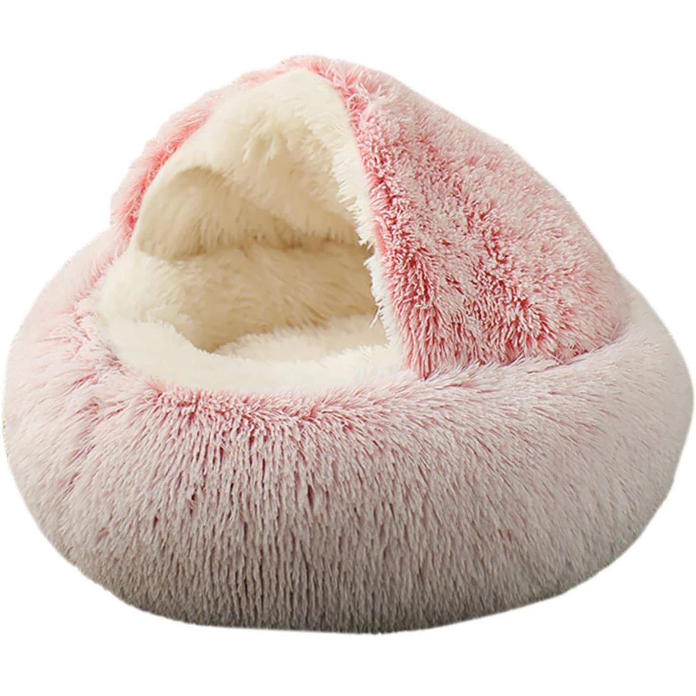 2-in-1 Plush Pet Bed – Covered Cat & Dog Nest for Cozy Sleeping